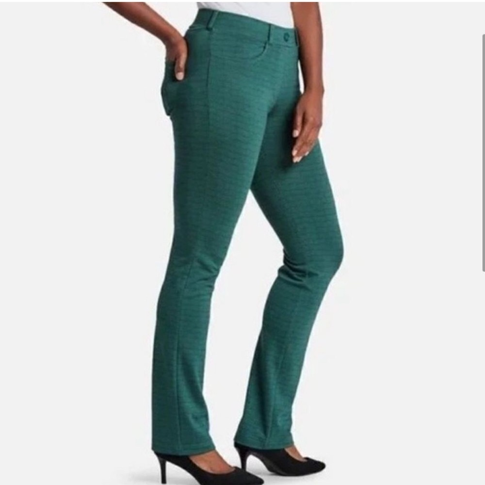 BETABRAND Yoga Straight Pant Blue & Green Abstract Sz M